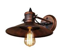 Modeen 27cm Vintage Industrial Rocker Swing Braccio lampada da muro Luce Applique in ferro battuto ad angolo orientabile Lampade da parete con paralumi color ruggine