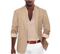 Modeewel Blazer Slim Fit Giacca da uomo sottile cappotto invernale alla moda giacca un bottone, sportiva, giacca smoking, per il tempo libero, elegante giacca autunno inverno, cachi, XL