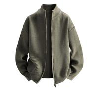 Modeewel Cardigan da uomo senza cappuccio, slim fit, per l'autunno, per le mezze stagioni, con chiusura lampo, comoda giacca softshell da corsa, cardigan, maglia fine, maglione invernale, Altro., XL