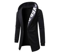 Modeewel Felpa da uomo con cappuccio con lettere modello trench lettera giacca con cappuccio giacca con cappuccio alla moda giacca sottile di mezza stagione 2025 più recente giacca cardigan giacca