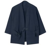 Modeewel Kimono da uomo Giappone Harajuku anime Robe Anime, abbigliamento unisex sciolto camicetta estiva top Robe Japan Happi Kimono Hanfu a maniche lunghe Cardigan Taoista, Blu mare, 5XL