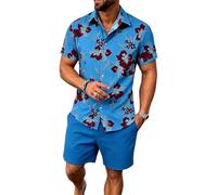 Modeewel Tuta sportiva da uomo, camicia a maniche corte + pantaloncini cargo, set da 2 pezzi, tuta da basket per allenamento, corsa, tempo libero, outdoor, tuta sportiva giapponese, tuta per il tempo
