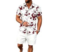 Modeewel Tuta sportiva da uomo, camicia a maniche corte + pantaloncini cargo, set da 2 pezzi, tuta da basket per allenamento, corsa, tempo libero, outdoor, tuta sportiva giapponese, tuta per il tempo