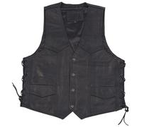 Modeka 1653 Gilet in pelle, nero, Taglia 8XL