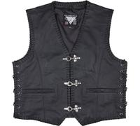 Modeka Badlands Gilet moto in pelle, nero, taglia 4XL per maschi