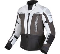 Modeka Hydron impermeabile Giacca tessile moto da donna, Grigio chiaro/grigio scuro/nero, Taglia 38