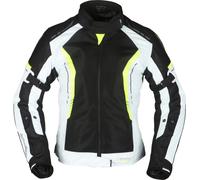 Modeka Khao Air, giacca tessile impermeabile donna 38 female Nero/Grigio Chiaro/Giallo Fluo