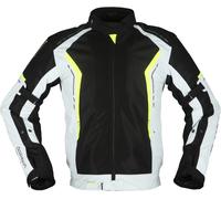Modeka Khao Air, giacca tessile impermeabile XL male Nero/Grigio Chiaro/Giallo Fluo