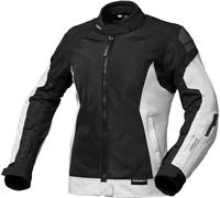 Modeka Khao Air II Giacca tessile impermeabile per motociclette, nero/grigio chiaro, Taglia 42
