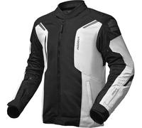 Modeka Khao Air II impermeabile Giacca tessile moto, nero/grigio chiaro, Taglia L