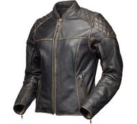 Modeka Phinix Giacca in pelle da moto da donna, Marrone scuro, Taglia 46