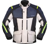 Modeka Varus impermeabile Moto Tessile Giacca, Grigio/blu chiaro, Taglia M