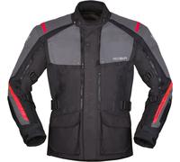 Modeka Varus impermeabile Moto Tessile Giacca, nero/grigio scuro, Taglia S