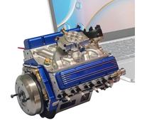 Model Engine, V8 Motor Sculpture, Realistic Display Ornament, Desktop Mechanical Decor, Automotive Art Piece for Living Room, Home, Men, Women, Shelf, Collector