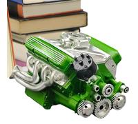 Model Engine, V8 Motor Sculpture, Realistic Mechanical Display, Detailed Gear Components, Desktop Collector Ornament for Living Room, Offices, Home Decor, Men, Women, Multicolor