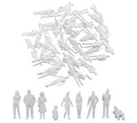Model Figure di Persone Non dipinte Scala 1:100,Figure di Persone in Miniatura,Personaggi in Miniatura per Modellismo,Figure di Persone In Plastico Non Verniciato,Per scene in miniatura,100 Pezzi