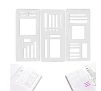 Modèle de carnet flexible fait main, lot de 3 pochoirs pour journal, kit de modèles de dessin polyvalents pour journaling, scrapbooking, loisirs créatifs, étiquetage et agendas (3pcs-a)