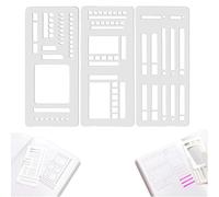 Modèle de carnet flexible fait main, lot de 3 pochoirs pour journal, kit de modèles de dessin polyvalents pour journaling, scrapbooking, loisirs créatifs, étiquetage et agendas (3pcs-b)