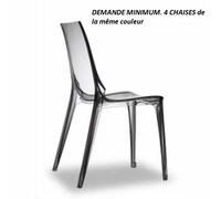 Modèle de chaise Vanity, polycarbonate transparent fumé, empilable, Scab Design