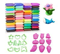 Modellabile Essiccante All'aria per Bambini, Set di Argilla con Strumenti di Scultura e Accessori, 48 Colori, Magia dell'Argilla, Adatto per Bambini dai 3 ai 12 Anni
