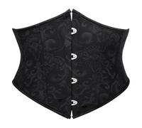 Modellante Bustier Corsetto Bustino Donna Underbust Corpetto Top Elegante Corsetti Principesse Dimagrante Corsetti Satin Vintage Cincher Modellante Top Shapewear Cintura del Raso (Black, XS)
