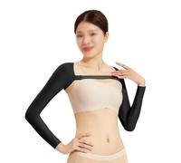 Modellante Monopezzo per la Parte Superiore del Braccio da Donna Maniche Snellenti Post-operatorie Intimo Modellante Correttore Della Postura, Fascia di Sostegno per il Seno Rimovibile(Schwarz,XS)