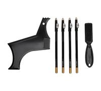 Modellatore per barba, Strumento per la formazione della barba Matite barbiere 4 pezzi con pennello per affilare incorporato Portatile Comodo per gli uomini (Nera)