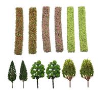 Modelli architettonici arricchiti da una combinazione di 9 strisce di arbusti in miniatura e 6 per alberi modello realistici