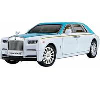 Modelli auto lega pressofusa scala 1:24 per Rolls-Royce per Phantom modello veicolo pre-costruito finito realistico esposizione(Blu 1.)
