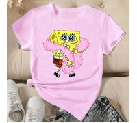 Modelli classici di SpongeBob SquarePants in co-branding|Moe rosa appiccicoso uccide SpongeBob SquarePants che tiene in mano un soffice moe rosa, tessuti di cotone traspiranti e non soffocanti, "diver