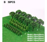 Modelli di alberi ad alta simulazione fatti a mano per scenario di guerra treno