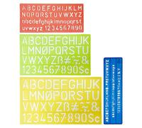 Modelli di alfabeto 4 pezzi, Modelli di plastica cava, Modelli da disegno per bambini, Righelli alfanumerici, Modelli di supporto, Modelli di disegno riutilizzabili