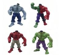 Modelli di bambole collezionabili di Avengers: Iron Man, Hulk, Thor di Marvel's Amazing Spider-Man, giocattoli, decorazioni da scrivania in PVC adatte come regali di compleanno o per la scuola blu,ros