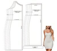 Modelli di cucito per abito aderente, taglie multiple, modelli di base per capi da donna in scala 1:1, modelli di cucito per principianti e modelli di cucito, modelli per la realizzazione di abbigliam