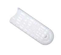 Modelli di disegno geometrico, stencil geometrici, righelli di misurazione per scena incidente, stencil con righello di misurazione simboli di incidente modello da disegno