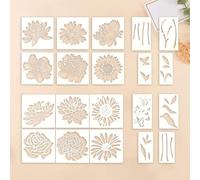 Modelli di fiori - girasoli per decorare le pareti | per dipingere sulle pareti | Modelli di pittura | Modelli riutilizzabili per la decorazione del pavimento della parete