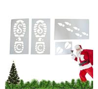Modelli di impronte di Natale - Modelli di impronte di orme riutilizzabili, stencil natalizi per incollare la pittura sulla neve, stencil piccoli per decorazioni natalizie per piastrelle