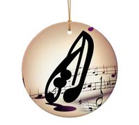 Modelli di nota musicale Stampa Circolare Albero di Natale Ornamento Appeso Decorazione di Natale Ceramica per la