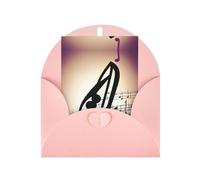 Modelli di note musicali stampa biglietti con buste, fibbia verticale d'amore vuota carta perla imballaggio auguri di festa