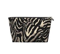 Modelli di pelle di zebra nera, Borsa da toilette Borsa per trucco Borsa per cosmetici Borsa da toilette da viaggio portatile
