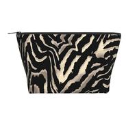 Modelli di pelle di zebra nera, Borsa da toilette Borsa per trucco Borsa per cosmetici Borsa da toilette da viaggio portatile