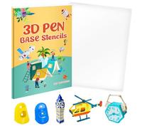 Modelli di Penne 3D, Libro Da Disegno Con Penna 3d, Modello Di Graffiti per Penna 3d per Bambini, 65 Modelli, Piastra In PVC Trasparente, 2 Protezioni per Le Dita, Riutilizzabile, Regalo Creativo per