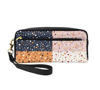 Modelli di terrazzo vettoriale senza soluzione di continuità, Borsa per il trucco Borsa per cosmetici Borsa da viaggio portatile da toilette Astuccio in pelle per donne e ragazze