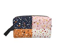 Modelli di terrazzo vettoriale senza soluzione di continuità, Borsa per il trucco Borsa per cosmetici Borsa da viaggio portatile da viaggio Borsa per trucco Organizer