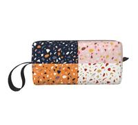 Modelli di terrazzo vettoriale senza soluzione di continuità, Borsa per il trucco Borsa per cosmetici Borsa da toilette da viaggio portatile Borsa per trucco Organizer