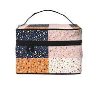 Modelli di terrazzo vettoriale senza soluzione di continuità, Borsa per il trucco Borsa per cosmetici Borsa da viaggio portatile da viaggio Astuccio per matite