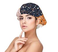 Modelli di terrazzo vettoriale senza soluzione di continuità,Cuffia da notte in raso per adulti - Cuffia da notte elastica per donna, copricapelli per la notte