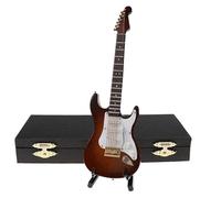 Modelli Di Tromba In Miniatura Placcati In Oro Chitarra Elettrica In Miniatura Modello In In Legno Strumento Musicale Decorativo(Brown,24cm)