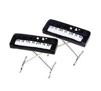 Modelli Di Tromba In Miniatura Placcati In Oro Mini Pianoforte Elettronico Modello Di Strumento Musicale Tastiera Accessori Decorativi