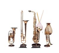 Modelli Di Tromba In Miniatura Placcati In Oro Set Di Ornamenti In Miniatura Per Fagotto Modello Flauto Sassofono Soprano Da Soggiorno(16cm saxophone)